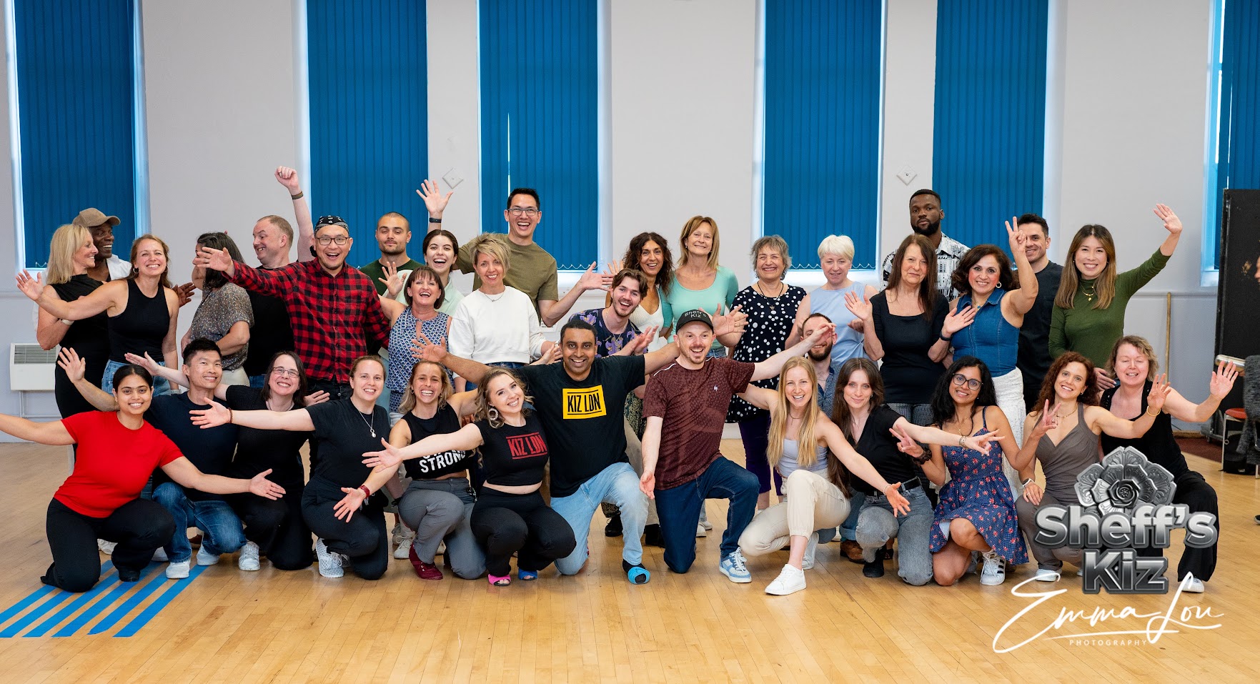 Sheff's Kiz community group photo in a bright studio